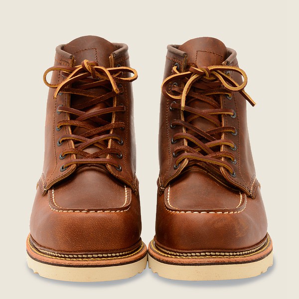 Red Wing Mens Heritage Boots - Classic Moc - 6-inchr Rough & Tough Leather - Brown - GLO639712